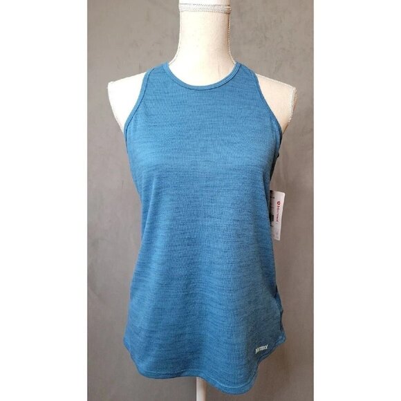 Marmot Womens Rowan Tank Top Size M UPF 50 Peformance Vented Activewear Teal NWT - Picture 1 of 15
